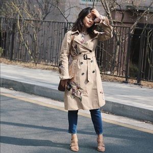 LIMITED ZARA EMBROIDERED TRENCH COAT